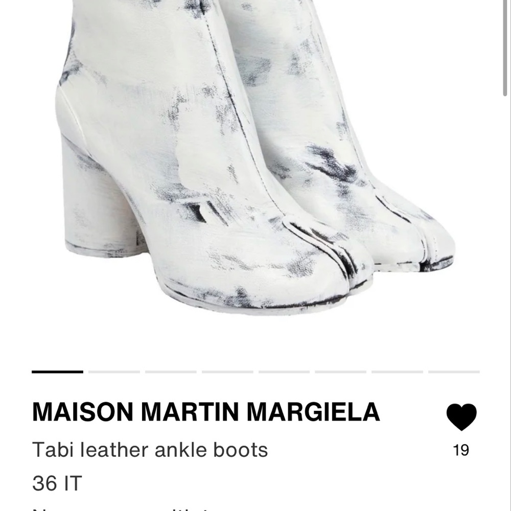 Maison Martin Margiela White and Black Ankle Boots